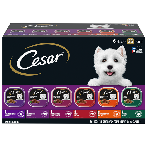 Save on Cesar Classic Loaf in Sauce Adult Wet Dog Food Variety Pack 36 ct Order Online