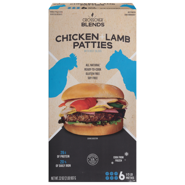 Crossover Blends 1/3 lb Chicken + Lamb Patties - 6 ct