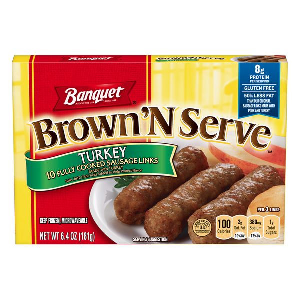 Save on Banquet Brown 'N Serve Turkey Sausage Links 10 ct Frozen