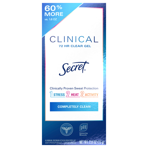 Secret Clinical Completely Clean Antiperspirant Deodorant Clear Gel