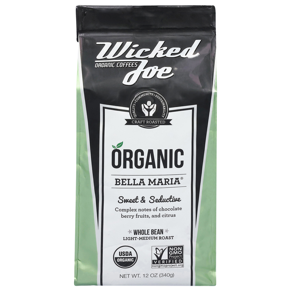 Wicked Joe Organic Bella Maria Light-Medium Roast Whole Bean Coffee