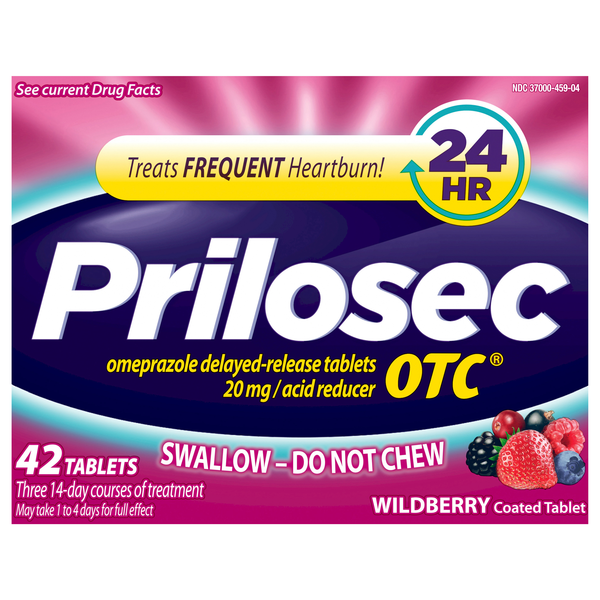 Prilosec OTC Acid Reducer 20 mg Wildberry Flavor Coated Tablets