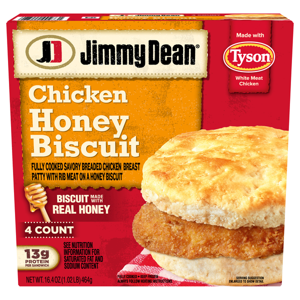 Jimmy Dean Crispy Chicken Honey Biscuit Sandwiches - 4 ct