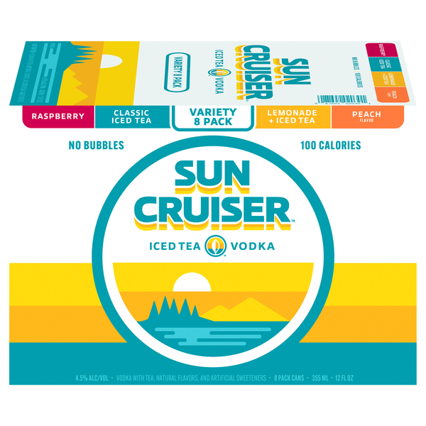Sun Cruiser Variety Pack Iced Tea Vodka - 8 pk