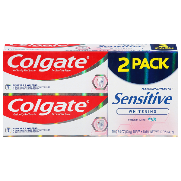 Save on Colgate Sensitive Whitening Toothpaste Fresh Mint 2 ct Order Online Delivery MARTIN'S