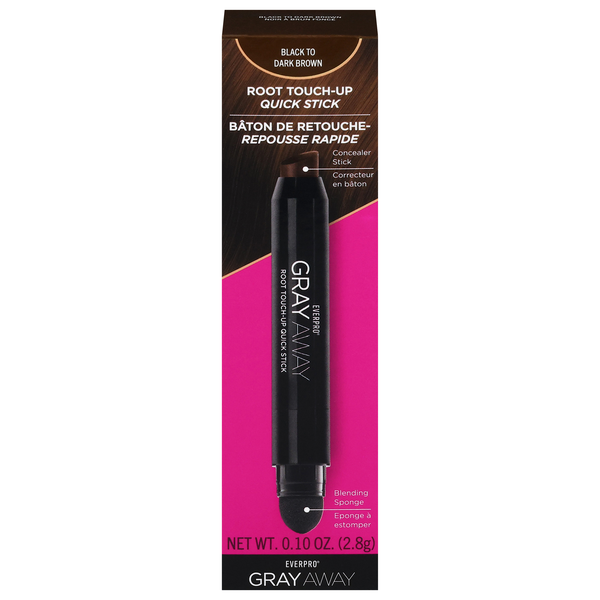 EverPro Beauty Gray Away Root Touch-Up Quick Stick Black/Dark Brown