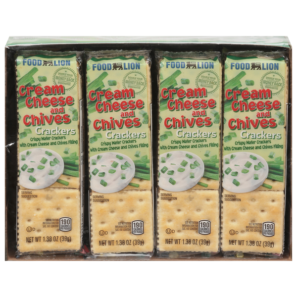Food Lion Cream Cheese & Chives Sandwich Crackers - 8 ct