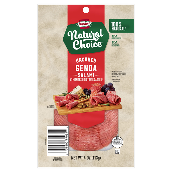 Hormel Natural Choice Uncured Genoa Salami Sliced