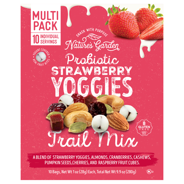 Nature's Garden Yoggies Probiotic Strawberry Trail Mix - 10 ct