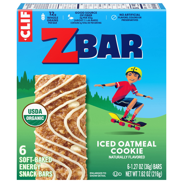 CLIF Zbar CLIF KID ZBAR Organic Iced Oatmeal Cookie Energy Snack Bar - 6 ct