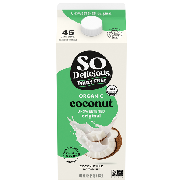 So Delicious Organic Dairy Free Unsweetened Coconutmilk Beverage