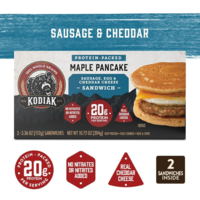 Kodiak Protein-Packed Maple Pancake Sausage Egg & Cheddar Sandwich - 2 ct
