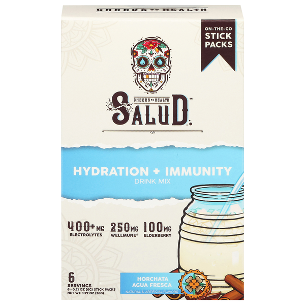 Salud Hydration + Immunity Horchata Agua Fresca Drink Mix - 6 ct