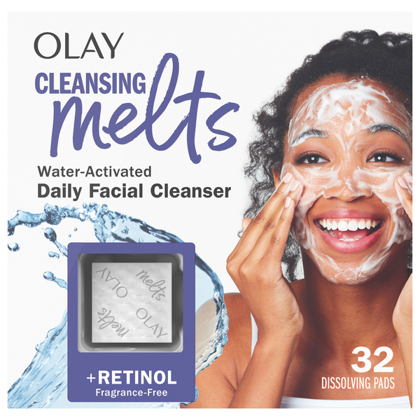 Olay Cleansing Melts + Retinol Face Cleanser Water-Activated Face Wash