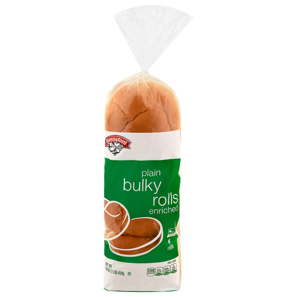 Hannaford Enriched Plain Bulky Rolls - 6 ct