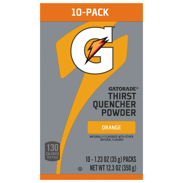 Gatorade Orange Thirst Quencher Powder Sticks - 10 ct