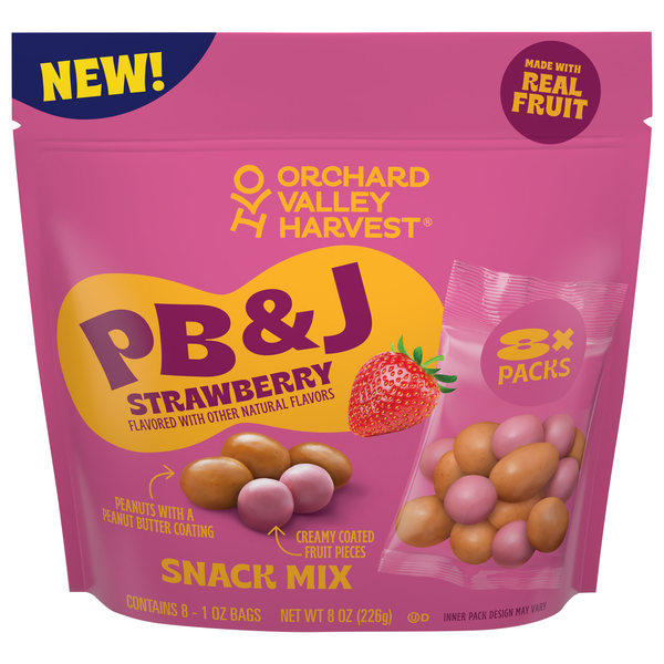 Orchard Valley Harvest PB & J Strawberry Snack Mix - 8 ct