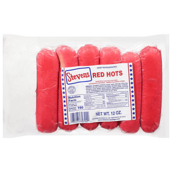 Stevens Chicken & Pork Red Hots Links - 6 ct