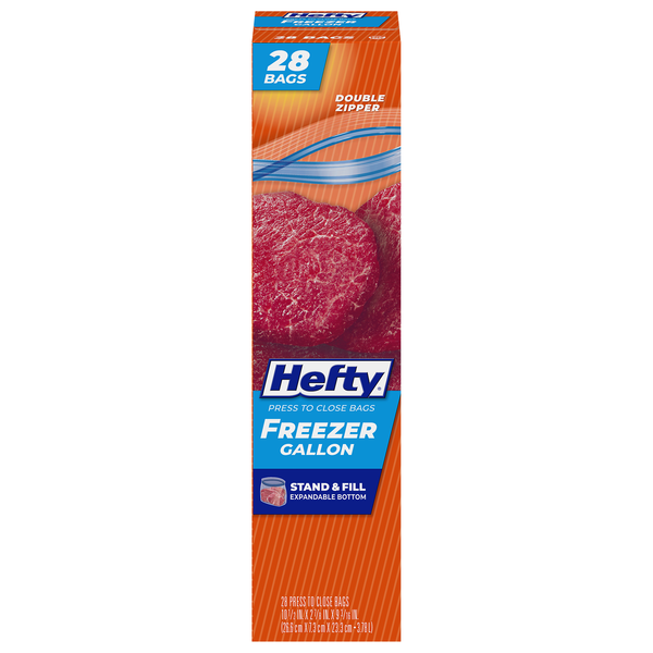 Hefty Double Zipper Gallon Freezer Bags