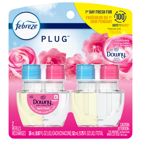 Febreze PLUG Downy April Fresh Scented Oil Refills - 2 ct