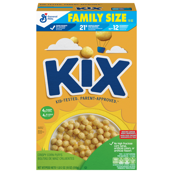 Kix Corn Puffs Cereal Family Size