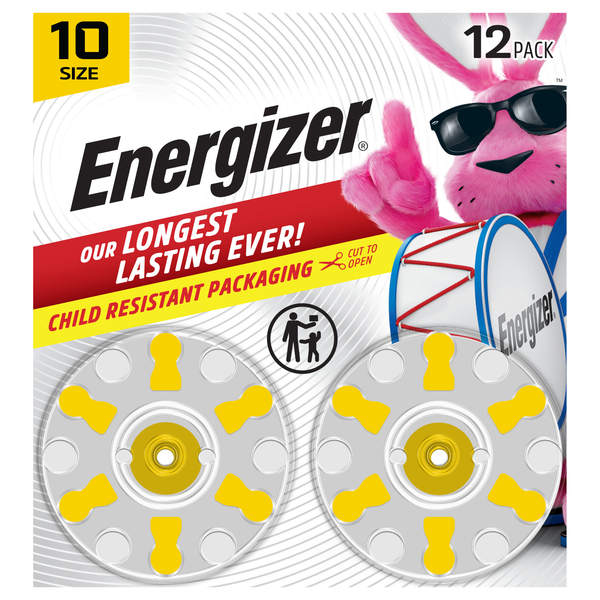 Energizer 1.45V Zinc Air Batteries Size 10