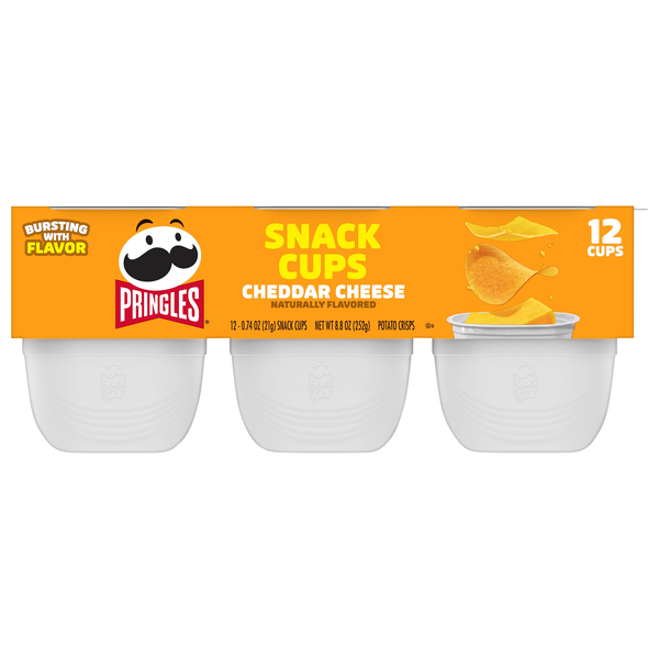 Pringles Cheddar Cheese Potato Crisps Chips Snack Stacks - 12 ct