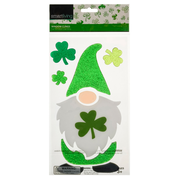 Smart Living St. Patrick's Day Window Clings Gnome Ages 3+