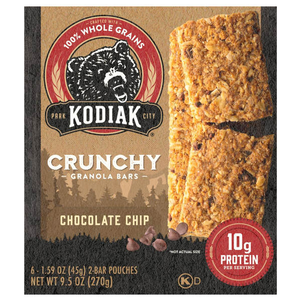 Kodiak Crunchy Chocolate Chip Granola Bars - 6 ct