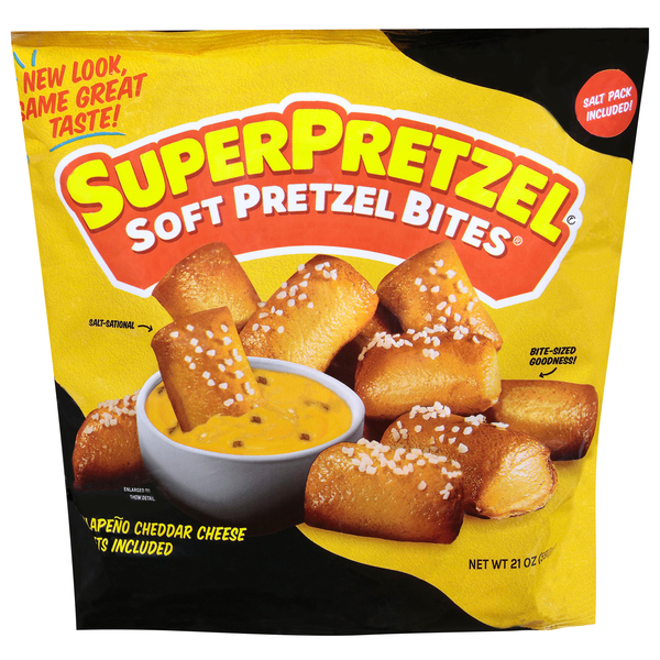 SuperPretzel Jalapeno Cheddar Soft Pretzel Bites Frozen