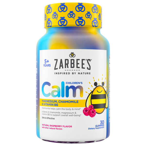 Zarbee's Children's Calm Magnesium Chamomile & Vit B6 Raspberry Gummies