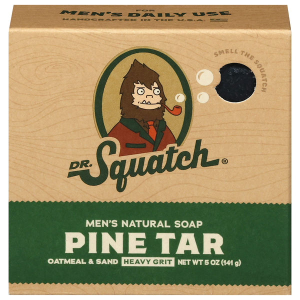 Dr. Squatch Men's Natural Pine Tar Heavy Grit Soap Bar
