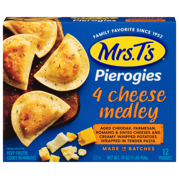 Mrs. T's 4 Cheese Medley Pierogies - 12 ct Frozen