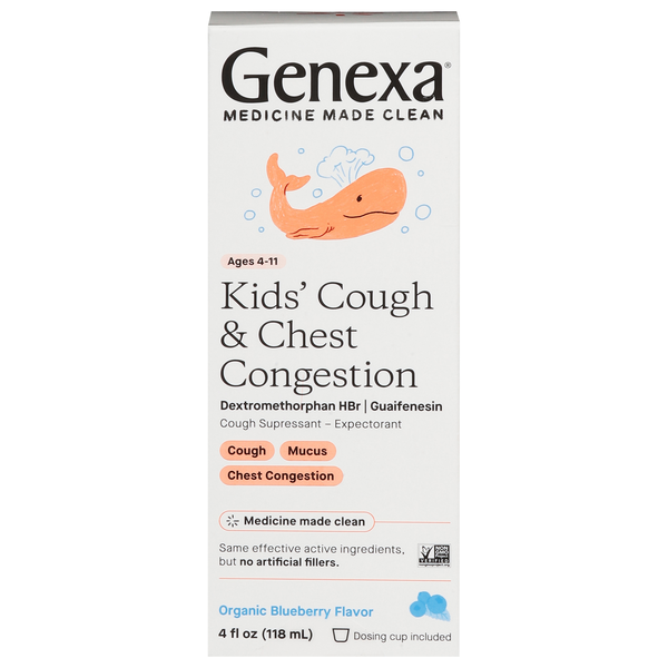 Genexa Kids' Cough & Chest Congestion Cough Suppressant Blueberry Ages 4+