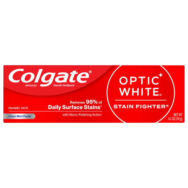 Colgate Optic White Stain Fighter Whitening Toothpaste Clean Mint