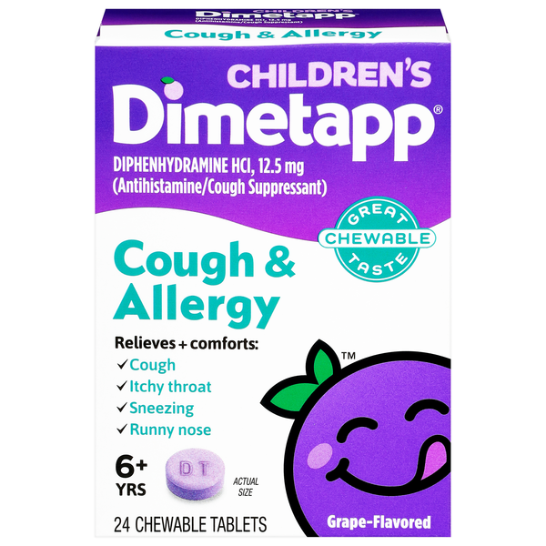 Dimetapp Children's Cough & Allergy Grape Flavored Chewable Tablets