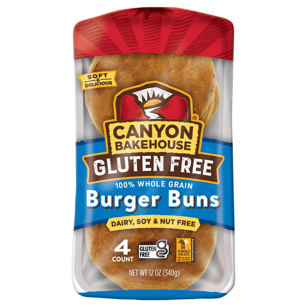 Canyon Bakehouse Gluten Free Whole Grain Hamburger Buns - 4 ct