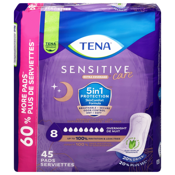 Tena Sensitive Care Overnight Incontinence Pads