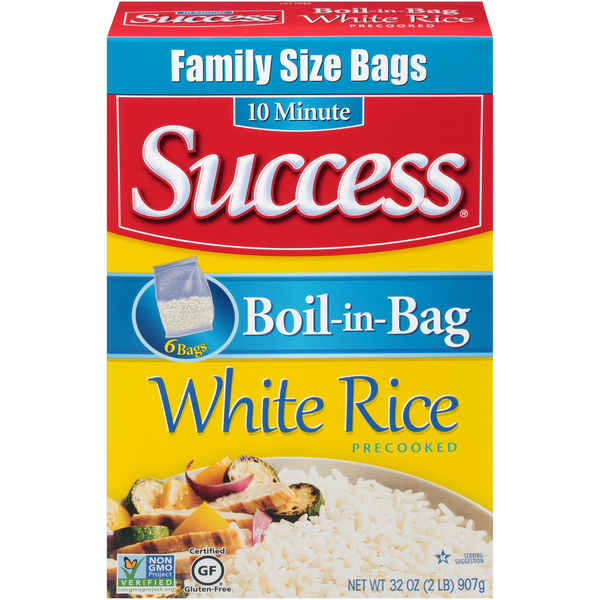 Success Boil-in-Bag Gluten Free White Rice Family Size - 6 ct