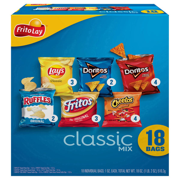 Frito-Lay Snacks Classic Mix Variety Pack - 18 ct