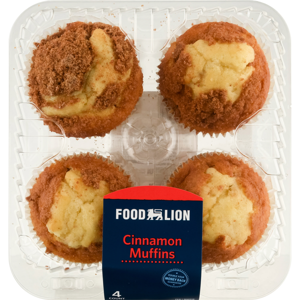 Food Lion Bakery Cinnamon Muffins - 4 ct