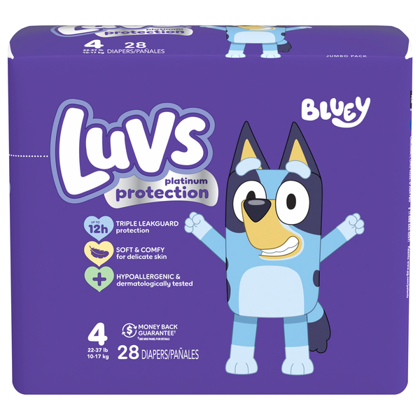 Luvs Platitum Protection Size 4 Baby Diapers 22-37 lb