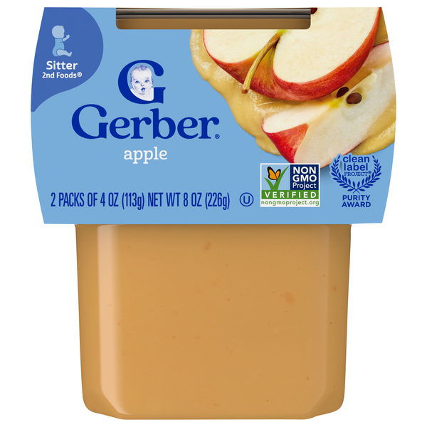 Gerber Natural 2nd Baby Food Apple - 2 ct