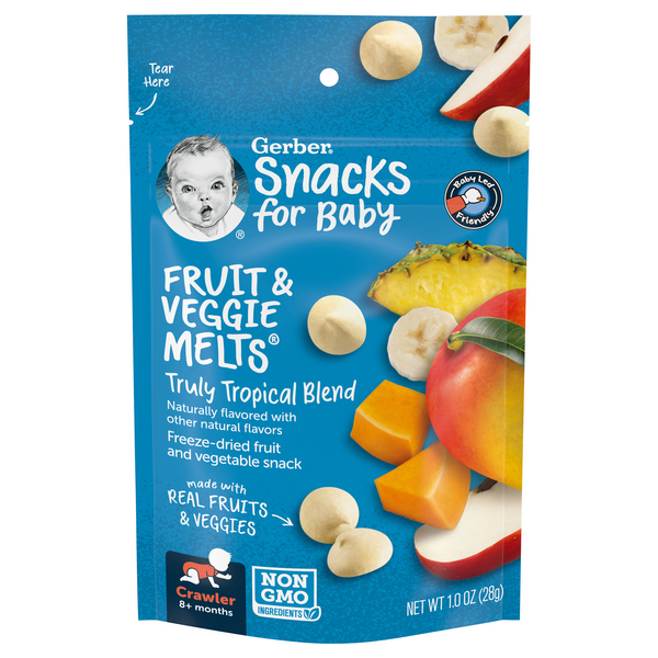 Gerber Snacks Baby Truly Tropical Blend Fruit & Veggie Melts