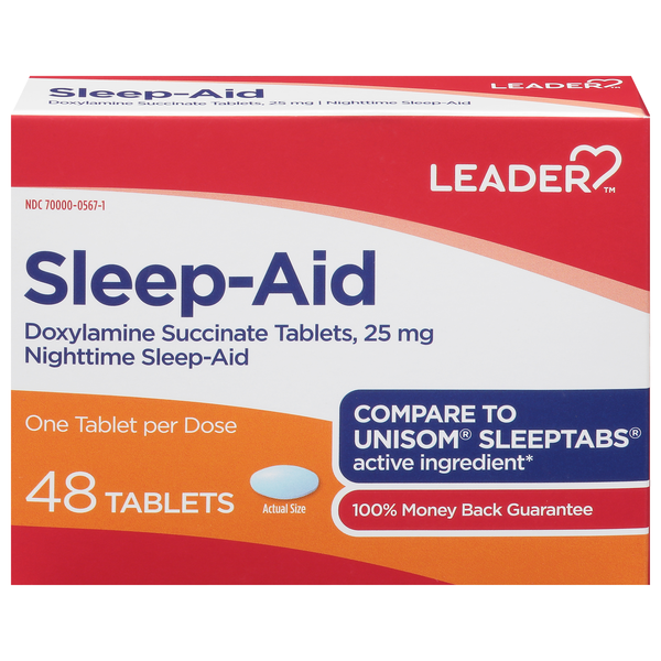 Leader 25mg Sleep-Aid Tablets