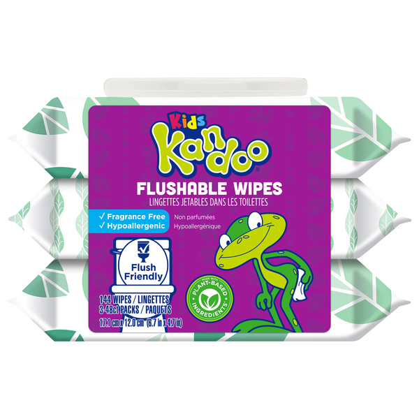 Kandoo Kids Sensitive Fragrance Free Flushable Wipes - 3 pk