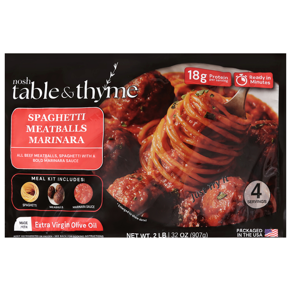 Nosh Table & Thyme Spaghetti Meatballs Marinara Meal Kit