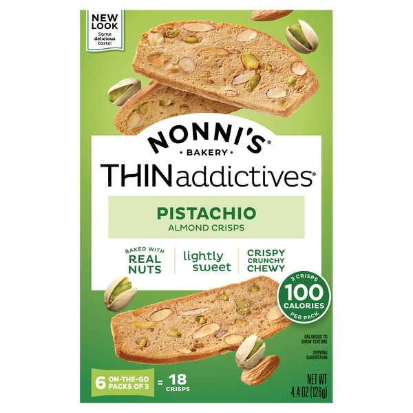 Nonni's THINaddictives Pistachio Almond Crisps - 6 ct
