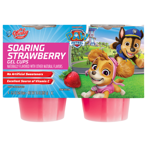 Winky Desserts Paw Patrol Soaring Strawberry Gel Snack Cups - 4 ct