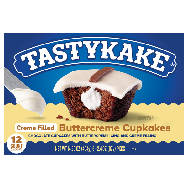 Tastykake Chocolate Cupkakes Buttercreme Iced 2 ea - 6 ct